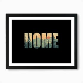 Home Poster Landscape Retro Illustration 8 Art Print