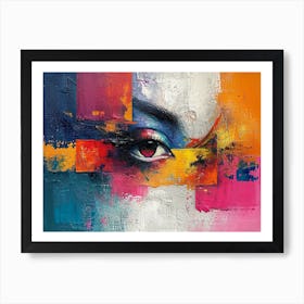 Colorful Chronicles: Abstract Narratives of History and Resilience. Eye Of A Woman Art Print