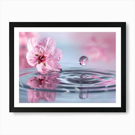 Cherry Blossom In Water Art Print