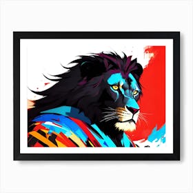 Lion colorful 1 Art Print