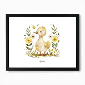 Little Floral Goose 1 Poster Art Print