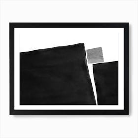 Minimal Black And White Abstract 04 Art Print