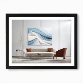 Symphony Embodied In A Monochromatic Abstract Painting Gentle Curves Grace The Canvas In A Flowing Art Print