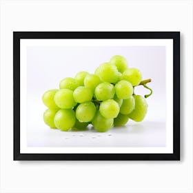 Green Grapes Isolated On White Background 1 Art Print