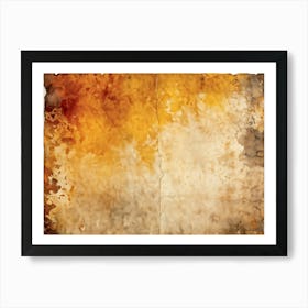 A Watercolor Paper With Grunge Texture Stained And Distressed Bearing Faint Traces Of Yellow And O (4) Art Print