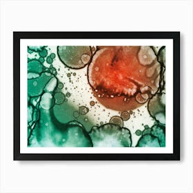 Watercolor Abstraction Red And Green Art Print