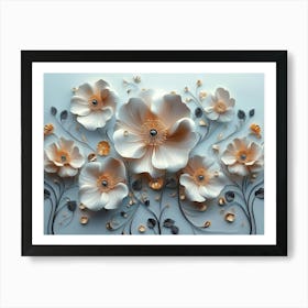 3d Flowers 3 Art Print