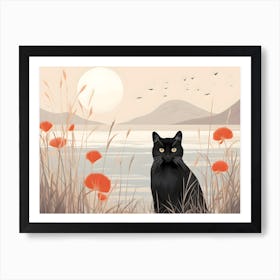 Modern Japandi Cat 1 Art Print