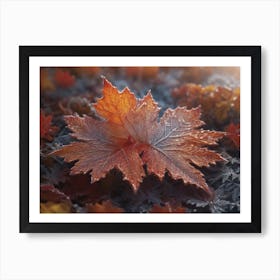 Autumn Leaves In Frost Art Print