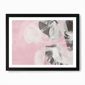 Abstract Pink Grey and White Art Print