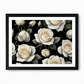 Default A Stunning Watercolor Painting Of Vibrant White Roses 0 (2) (1) Art Print