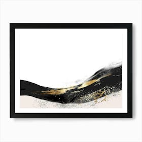 Gold And Black Abstract Painting 106 Art Print