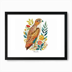 Little Floral Hawk 2 Poster Art Print