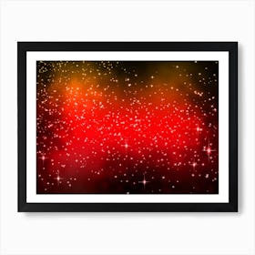 Shining Red Star Background Art Print