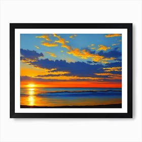 Sunset At The Beach 100 Art Print