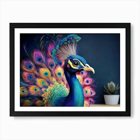 Colorful Peacock Art Print