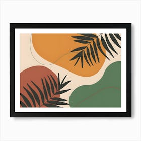 Abstract Tropical Leaves Art Print