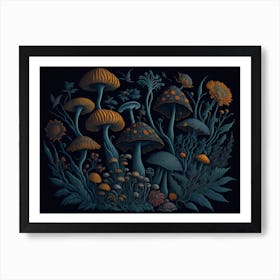 Mushrooms Painting (2) Art Print