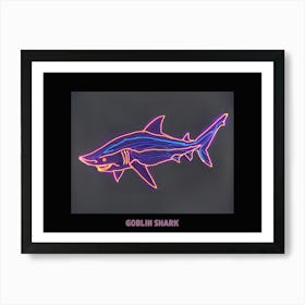 Neon Pink Goblin Shark Poster 2 Art Print