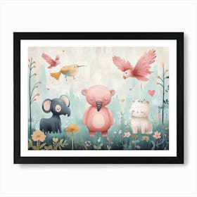 Animals and Pastel Colors Art Print