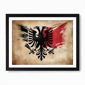 Albanian Vintage Eagle Art Print