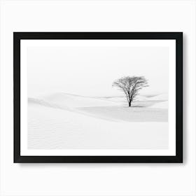 Lone Tree And A Sand Dune In The Sahara Desert Art Print