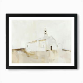 White Church Canvas Print Art Print