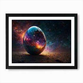 Fiery Space Egg Art Print