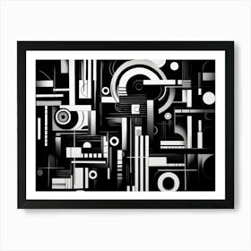 Harmony Abstract Black And White 6 Art Print