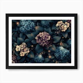 Purple Hydrangeas Art Print