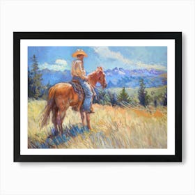 Cowboy In Montana 2 Art Print