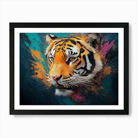 Tiger Animal Abstract Art Art Print