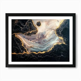 Black And Gold Abstract Art Print