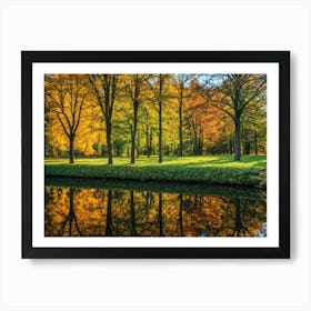 Serene Autumn Reflections 32 Art Print