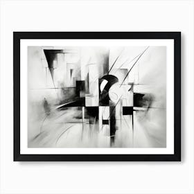 Transformation Abstract Black And White 7 Art Print