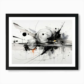 Cosmic Symphony Abstract Black And White 2 Art Print