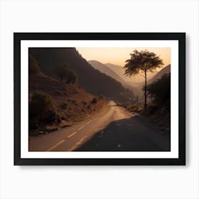 Road In The Mountains At Sunset 2 Art Print