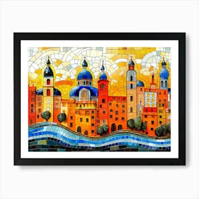 Cities Morocco - Mosaic Cityscape Art Print