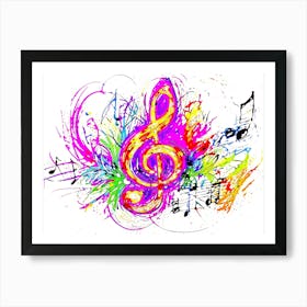 Colorful Music Notes Art Print