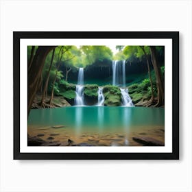 Waterfall In The Forest 1 Art Print