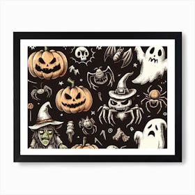 Halloween Doodles Art Print