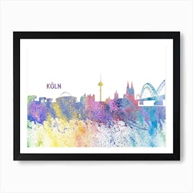 Koeln Germany Skyline Splash Art Print