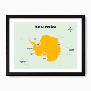 Antarctica Map Art Print