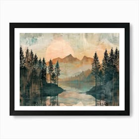 Vintage Retro Woods 9 Art Print