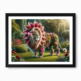 Beautiful Lion-Flower Fatasy Art Print