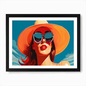 Woman In A Hat 12 Art Print