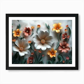 Flowers On The Wall 2 Art Print