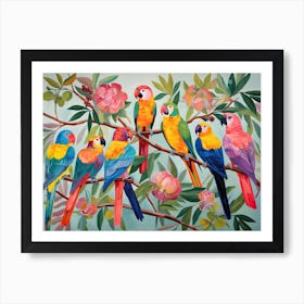 Colourful Parrot Painting 3 Art Print