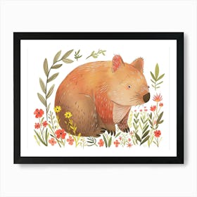 Little Floral Wombat 2 Art Print