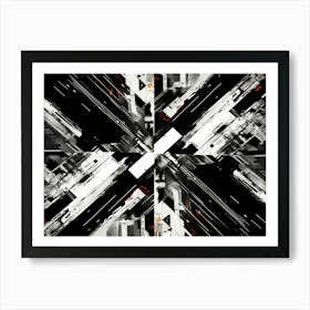 Intersection Abstract Black And White 5 Art Print